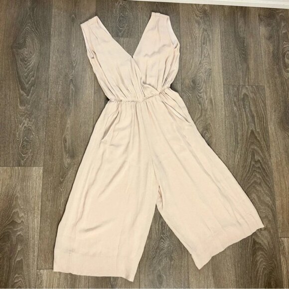 Babaton Aritzia Maximillian Jumpsuit Wide Leg Crop Denude Beige Taupe Size XS - Picture 4 of 15